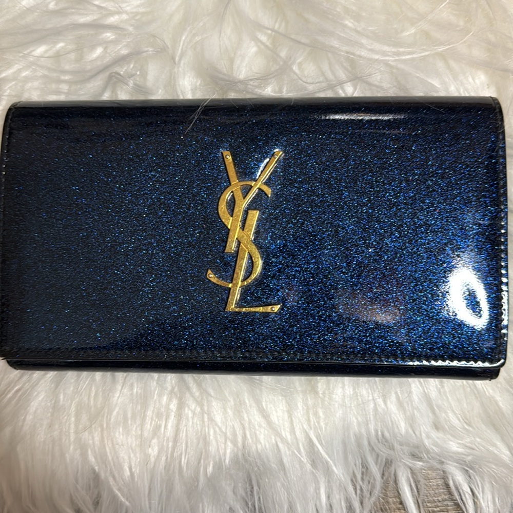 Stunning YSL Patent Leather Blue Wallet